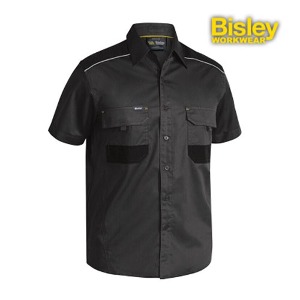 비즐리 남성 반팔 셔츠 bisley BS1133  플렉스 앤 무브 메케니컬 스트레치