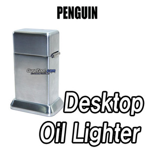 T&gt; HGS-PENGUIN Desktop Oil Lighter 펭귄라이터 PENGUIN 펭귄데스크톱오일라이터 펭귄데스크톱 은색라이터 /라이터 라이타 선물용라이터